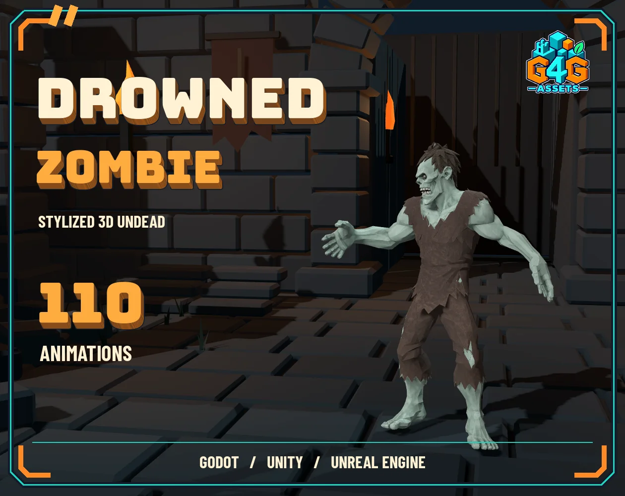 Drowned Zombie on the decorative dungeon stage